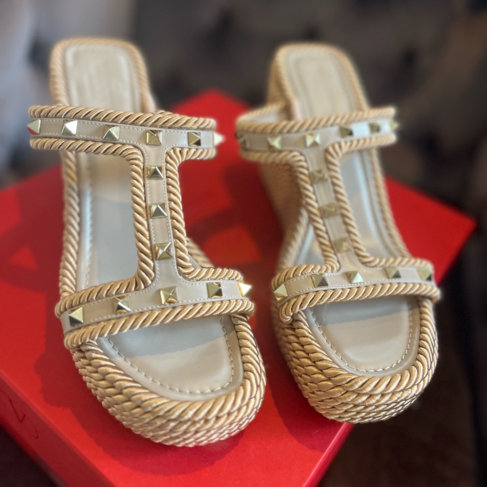 Valentino Garvavani Slide Espadrilles.